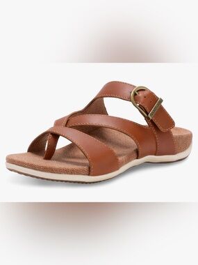 NWOB! Eastland Bar Harbour Leather Slide Sandal, 7, Tan